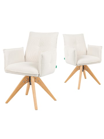 DUBI Möbel 2er-Set: Drehstuhl Mika-Emil in Creme - (B)60 x (H)88 x  (T)63 cm