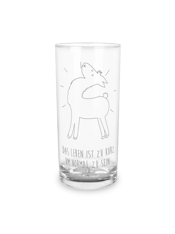 Mr. & Mrs. Panda Wasserglas Lama Stolz mit Spruch in Transparent