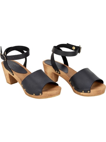Clog "WOOD-YARA SQUARE FLEX SANDAL" in Schwarz