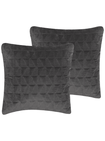 Beliani 2er-Set Dekokissen LALAM in Grau