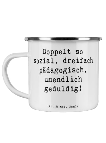 Mr. & Mrs. Panda Metall Tasse Spruch Sozialpädagogin Power mit S... in Weiß