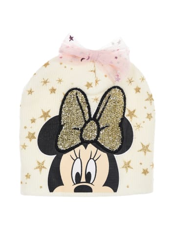 Disney Minnie Mouse Wintermütze Beanie mit Schleife in Weiß