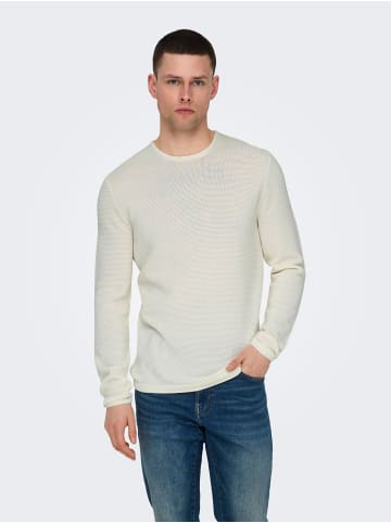 ONLY & SONS Strickpullover in Cloud Dancer