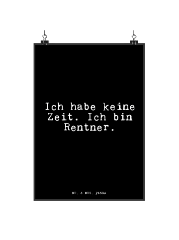 Mr. & Mrs. Panda Posterdruck Ich habe keine Zeit.... mit Spruch in Schwarz