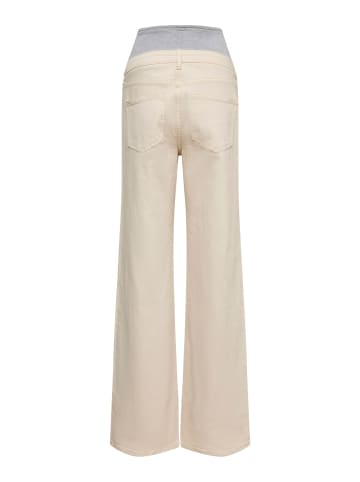 Vero Moda Umstandsjeans mit weitem Bein in Ecru 1