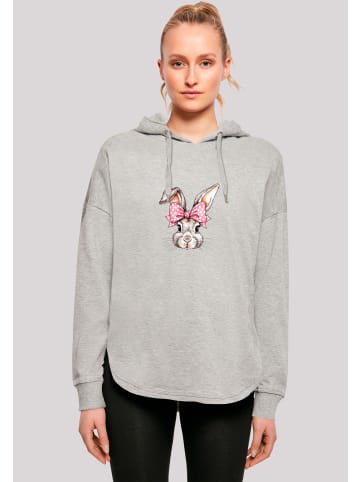 F4NT4STIC Oversized Hoodie Niedlicher Hase mit Schleife in grau