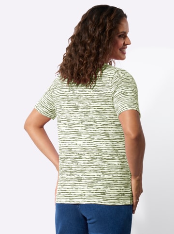 WITT WEIDEN Rundhals-Shirt in khaki-lindgrün-bedruckt