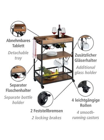 Wenko Küchenwagen Mod. Rustico, Küchenwagen Rustico in Braun