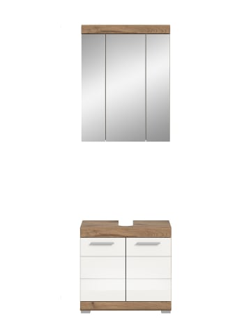 ebuy24 Badmöbelset Wave (2-teilig) Weiß 60 x 34 cm