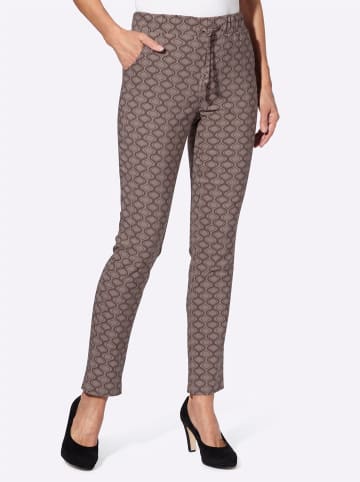 Sieh an! Bengalinhose in dunkeltaupe-schoko-bedruckt