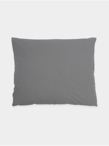 Erlich Textil  Fred Kopfkissenbezug aus Bio-Baumwolle - atmungsaktiv in dunkelgrau