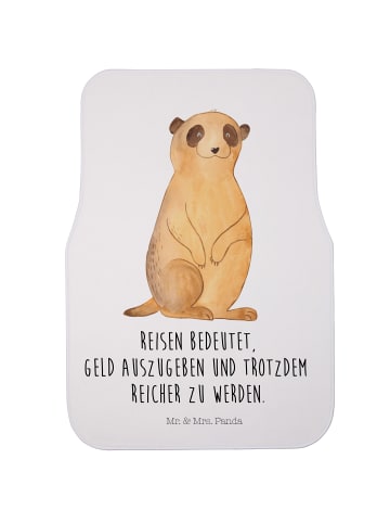 Mr. & Mrs. Panda Fußmatte Auto Erdmännchen mit Spruch in Weiß