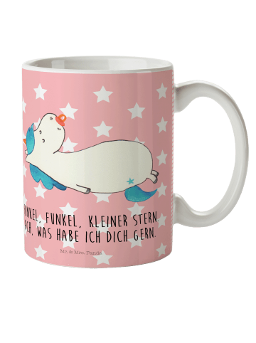Mr. & Mrs. Panda Haferl Einhorn Schnuller mit Spruch in Rot Pastell
