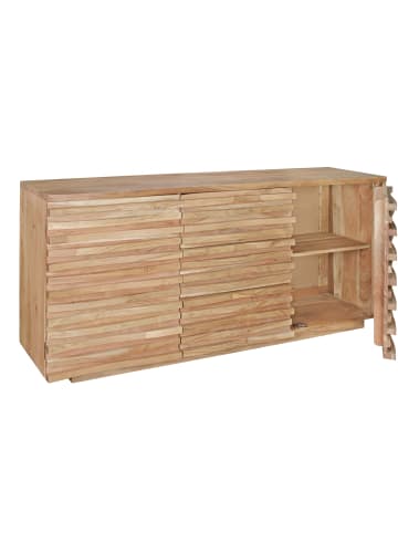 KADIMA DESIGN Sideboard Schrank | Akazie, 160x75x43cm, Schubladen, Baumkante
