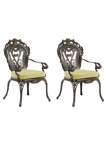 Beliani 2er-Set Esszimmerstuhl SAPRI in Braun/Grün