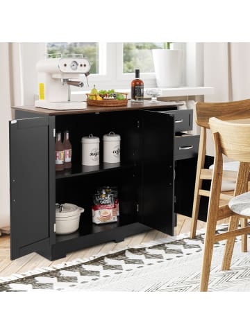 COSTWAY Sideboard 100x40cm in Schwarz