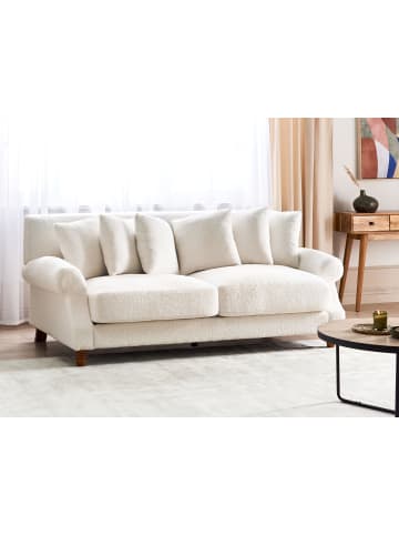 Beliani 2-Sitzer Sofa EIKE in Weiß/Braun - (W) 186 x (H) 82 x (L) 102 cm