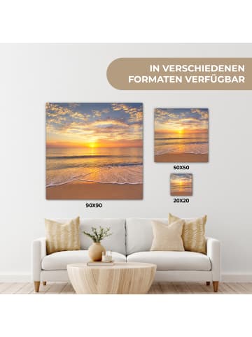 MuchoWow Leinwand Bilder Sonnenuntergang Meer
