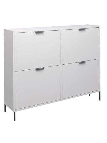 58 aufm Kessel SCHUHSCHRANK Erna 120x25x101 Kreidegrau matt Lack