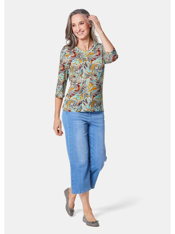 GOLDNER Druckshirt Druckshirt in kraftvollen Farben in salbei / gemustert