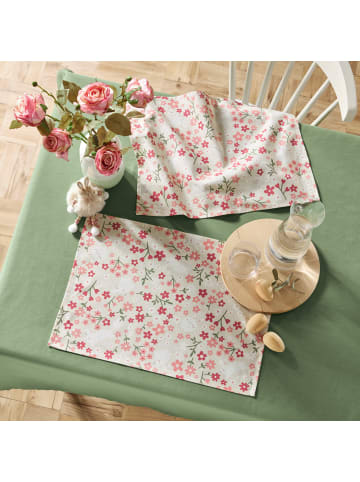 Erwin Müller Baumwolle Tischset 2er-Pack in natur-rosé