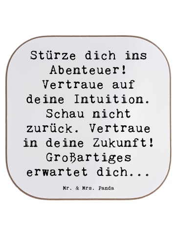 Mr. & Mrs. Panda Untersetzer Spruch Tapferkeit und Intuition mit... in Weiß