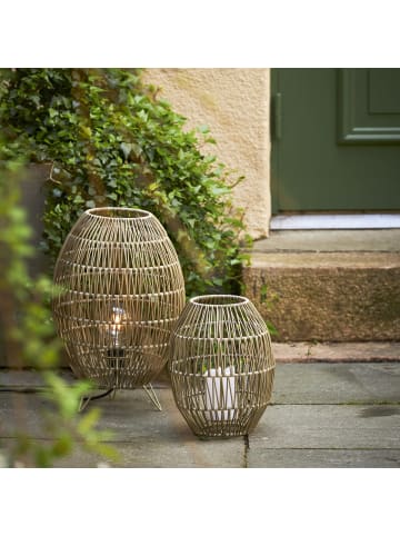 STAR Trading Lampenschirm Rattan für E27 Fassungen outdoor H: 30cm in beige