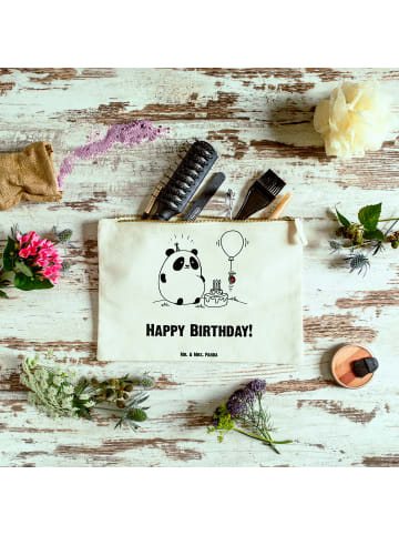 Mr. & Mrs. Panda Waschtasche Panda Geburtstag mit Spruch in Weiß