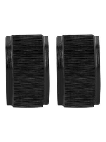 Adeliás Damen Ohrringe – Klappcreole aus Edelstahl in schwarz