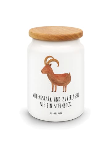 Mr. & Mrs. Panda Keksdose Sternzeichen Steinbock mit Spruch in Weiß