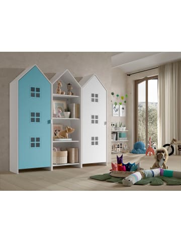 58 aufm Kessel REGALSCHRANK Set Kania 173x37x171 MDF Weiß /Bunt