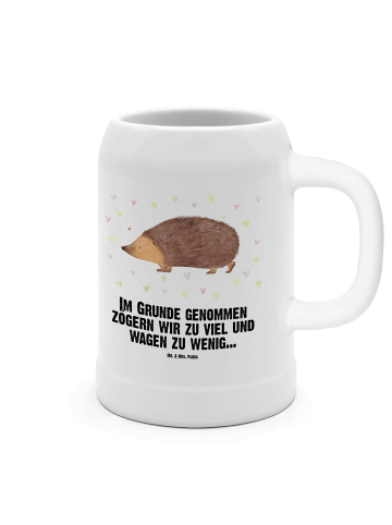 Mr. & Mrs. Panda Krug Igel Herzen mit Spruch in Weiß