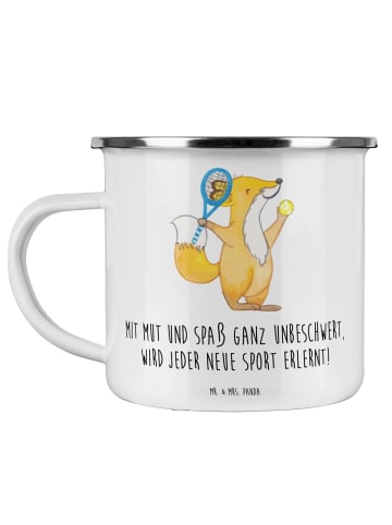 Mr. & Mrs. Panda Teetasse Neue Sportart versuchen mit Spruch in Weiß