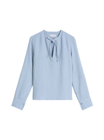 Marc O'Polo Crinkle-Streifenbluse A-Shape in Blau