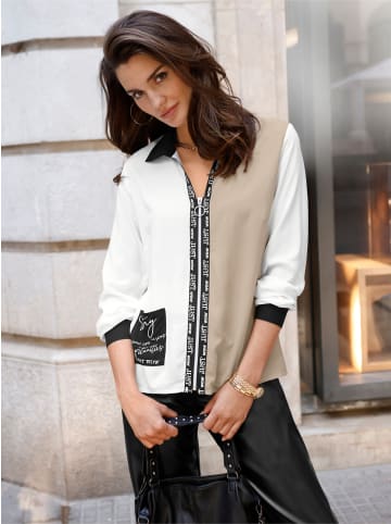 WITT WEIDEN Langarm-Bluse in weiß-beige