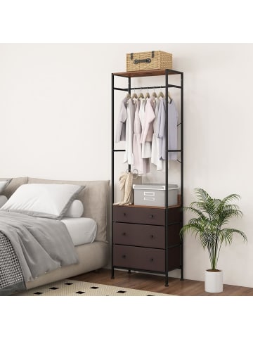 COSTWAY Garderobenständer 55x28x176cm in Braun