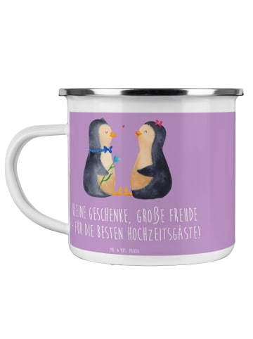 Mr. & Mrs. Panda Kaffeebecher Gastgeschenke Freude mit Spruch in Lavendeltraum