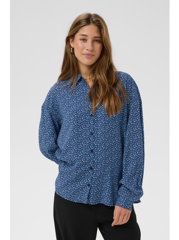 Cream Langarm - Hemd CRTiah Oversize fit in Animal skin blue
