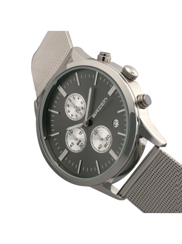 Breed Espinosa Armbanduhr mit Mesh-Armband in Silver/Gunmetal