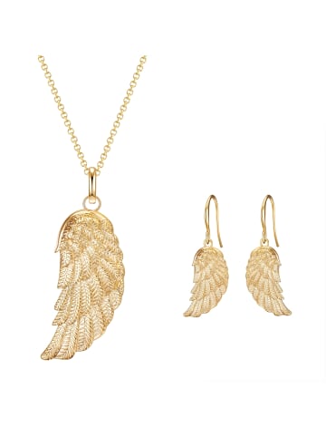 Rafaela Donata Schmuckset Engelsflügel Messing in gelbgold