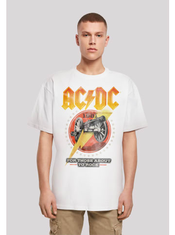F4NT4STIC T-Shirt ACDC Rock Band Shirt For Those About To Rock 1981 in weiß