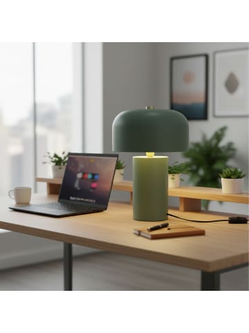 relaxdays Tischlampe "Pilz" in Grün - (H)40 x Ø25 cm