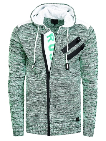 Rusty Neal Full Zip Grobstrick Kapuzen-Strick-Jacke in Neon Grün