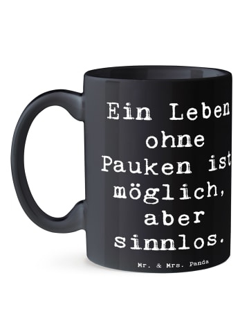 Mr. & Mrs. Panda Tasse Spruch Pauken Leben mit Spruch in Schwarz