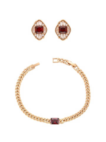 faina Women Jewelry Set in rose gold red