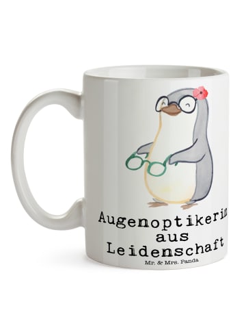 Mr. & Mrs. Panda Tasse Augenoptikerin Leidenschaft mit Spruch in Weiß