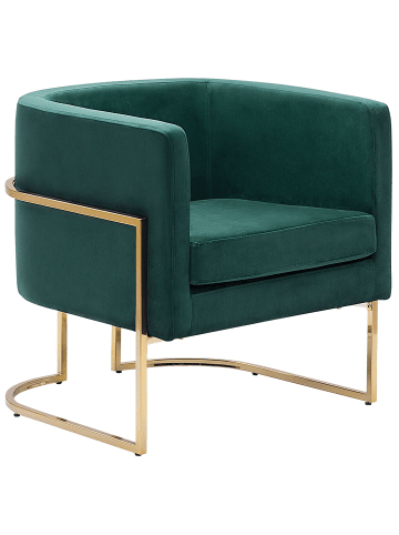 Beliani Sessel SIRKKA in Grün/Gold - (W) 72 x (H) 71 x (L) 70 cm