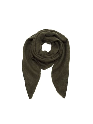 Faera Bouclé Dreieckstuch cozy Material in Olive