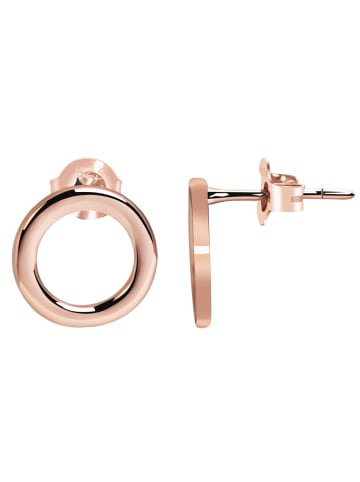 Adeliás Damen Ohrstecker Kreis aus 925 Silber in rosé