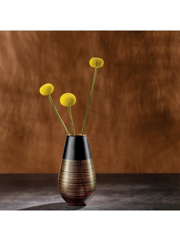 Villeroy & Boch Vase Soliflor Manufacture Swirl 18 cm in schwarz-kupfer